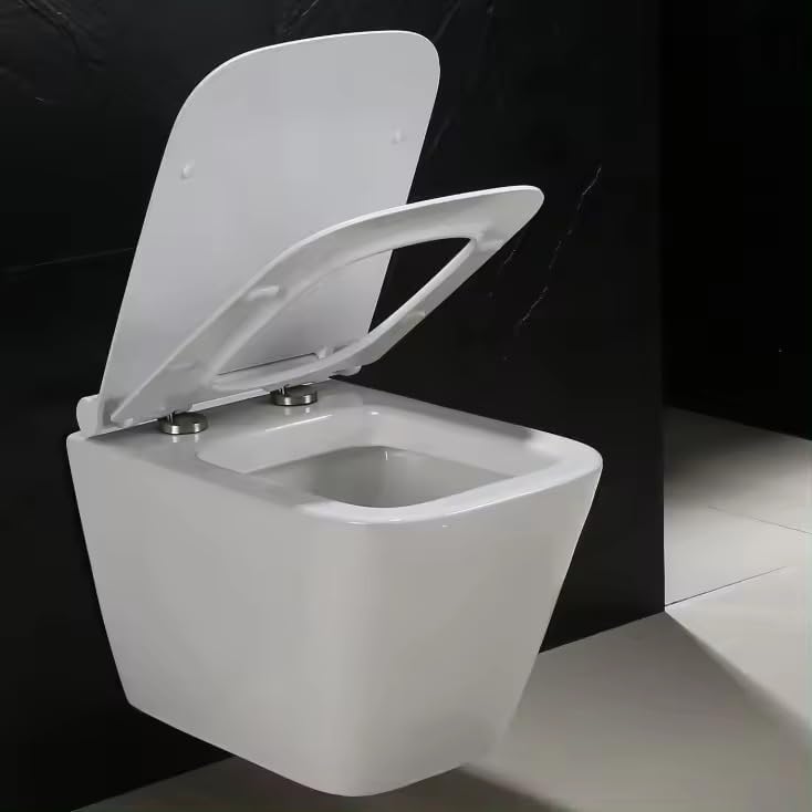 REMANENCE-ATLANTIS Ceramic Wall Mount/Wall Hung Western Toilet Commode for Bathrooms With Soft Close Seat Cover