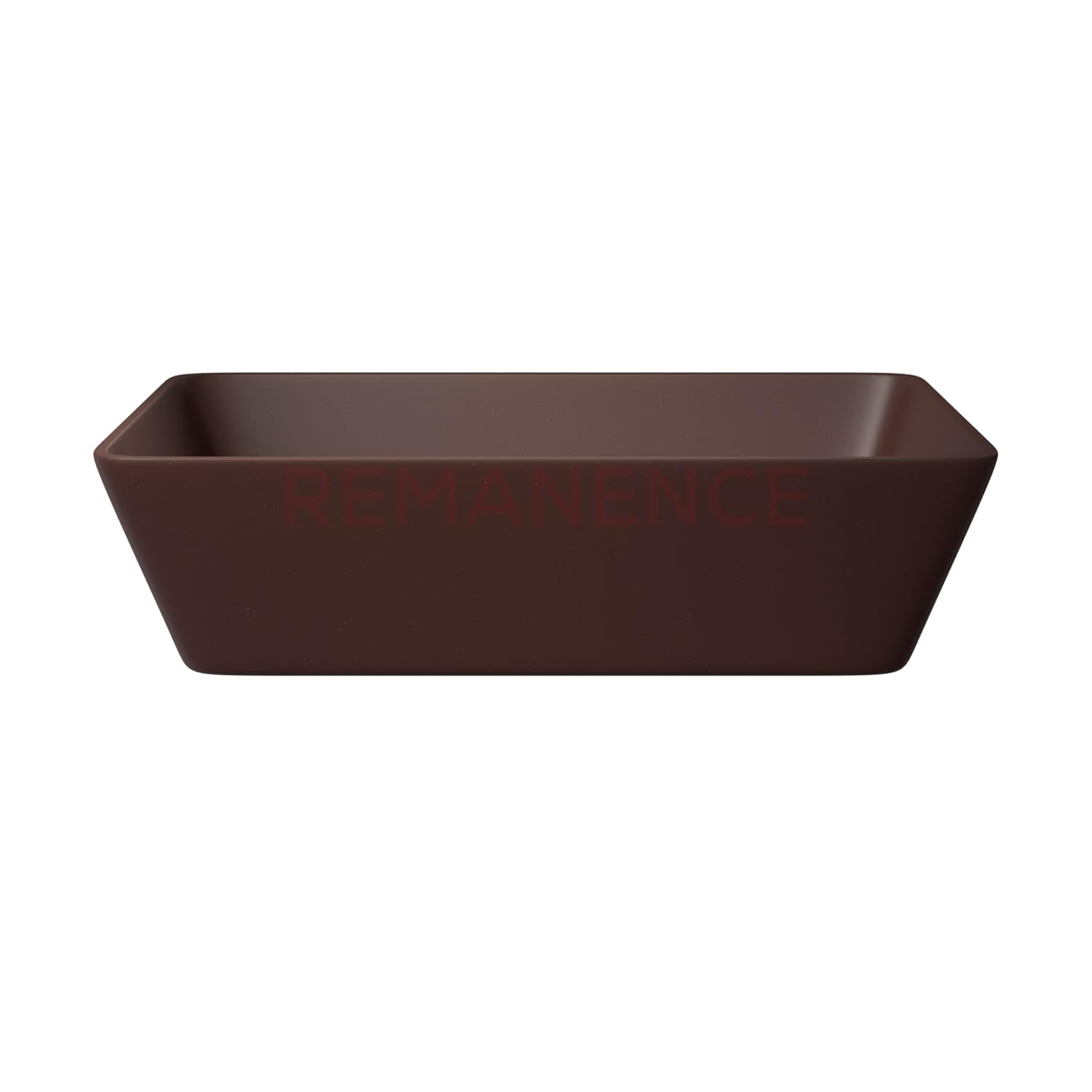 REMANENCE Granite Quartz Countertop Wash Basin (18 X 13 X 5.5 Inch) (Matte Brown)