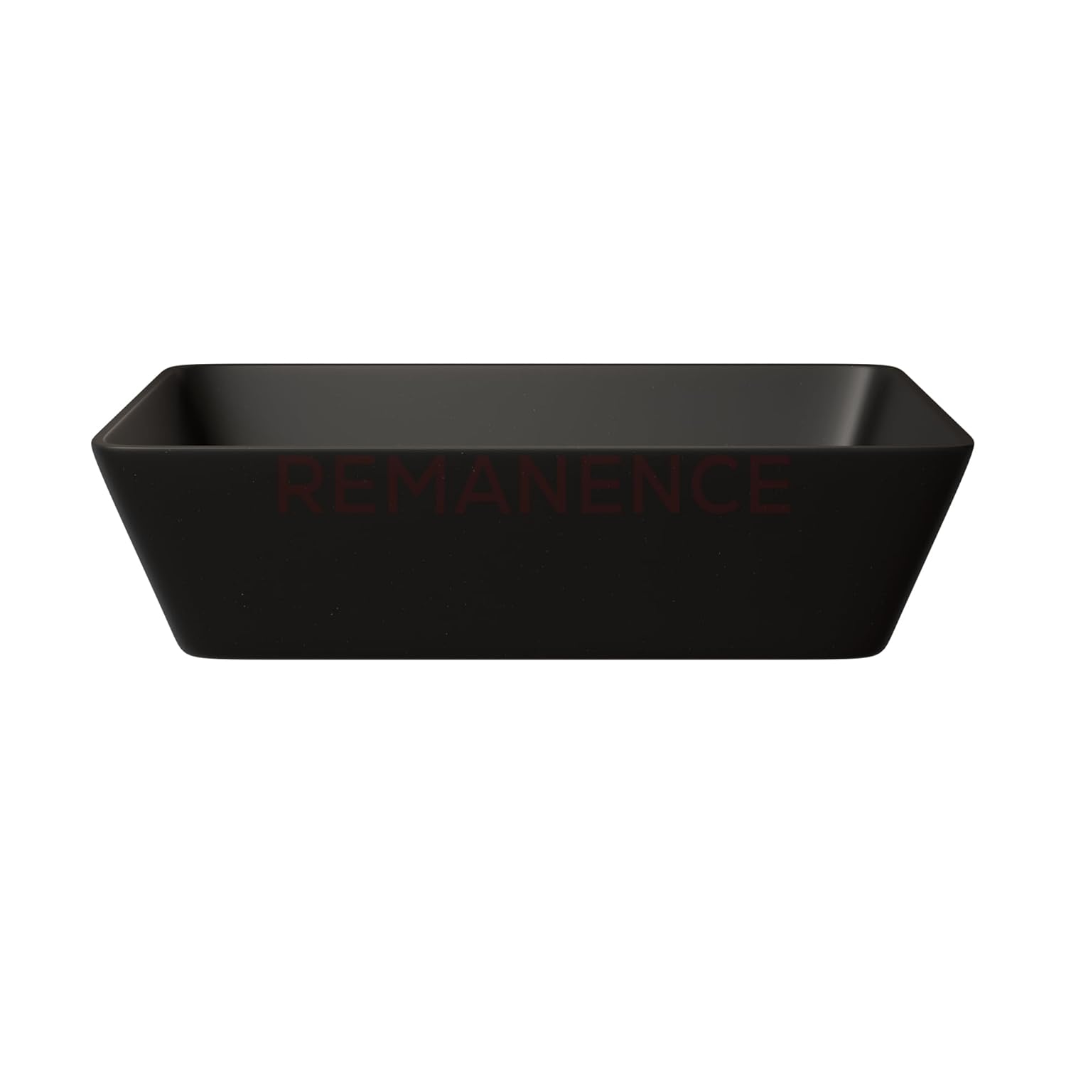REMANENCE Granite Quartz Countertop Wash Basin (18 X 13 X 5.5 Inch) (Matte Black)