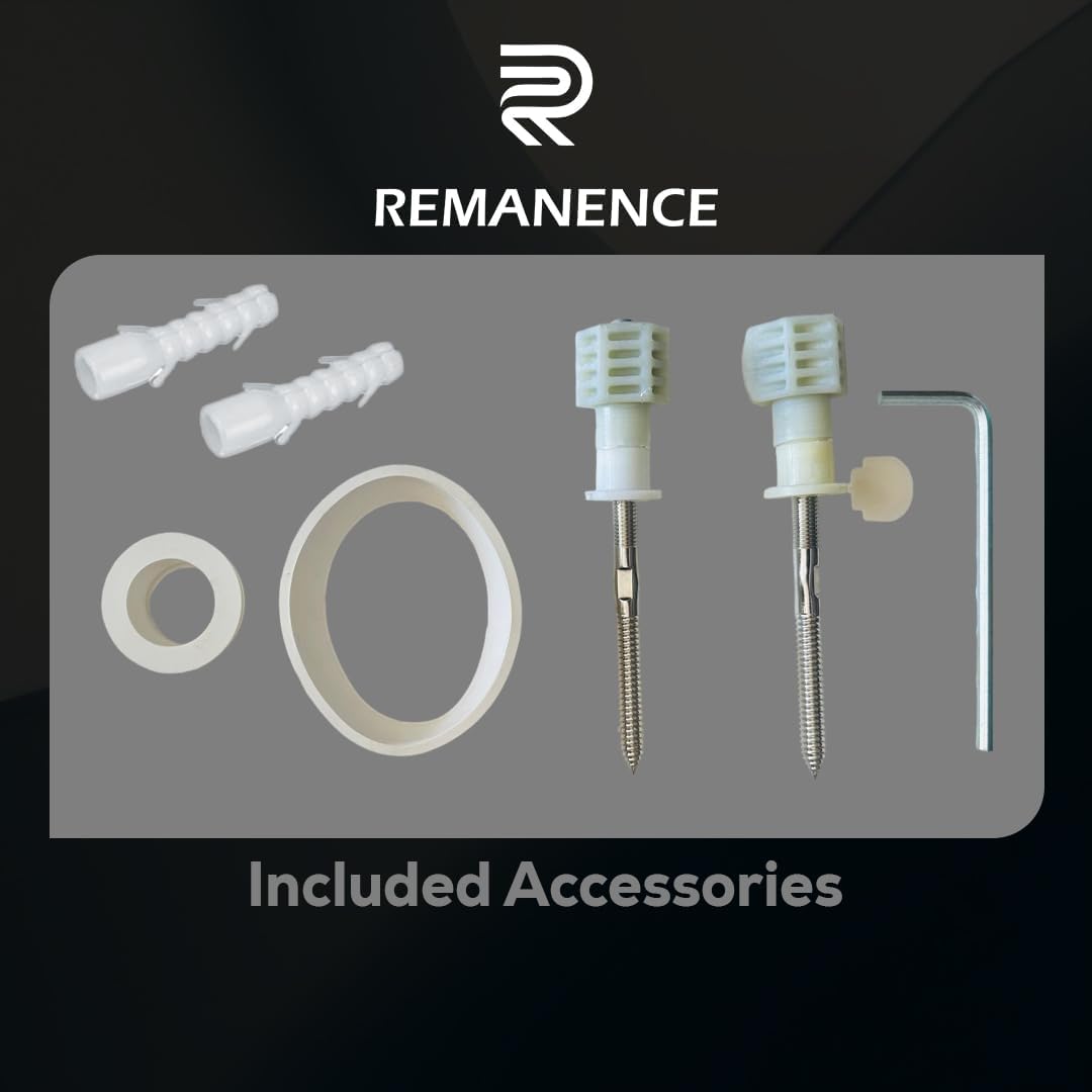 REMANENCE Ceramic Moroccan Design Wall Mount Commode with Soft Close Seat Cover (51D x 35.5W x 33.5H Centimeters)-RWH03