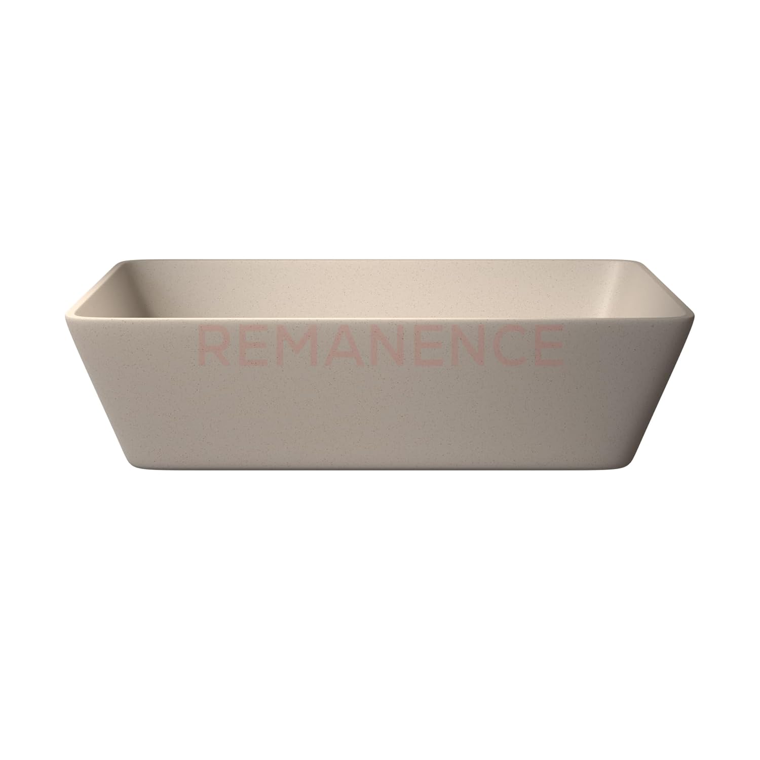 REMANENCE Granite Quartz Countertop Wash Basin (18 X 13 X 5.5 Inch) (Matte Ivory)
