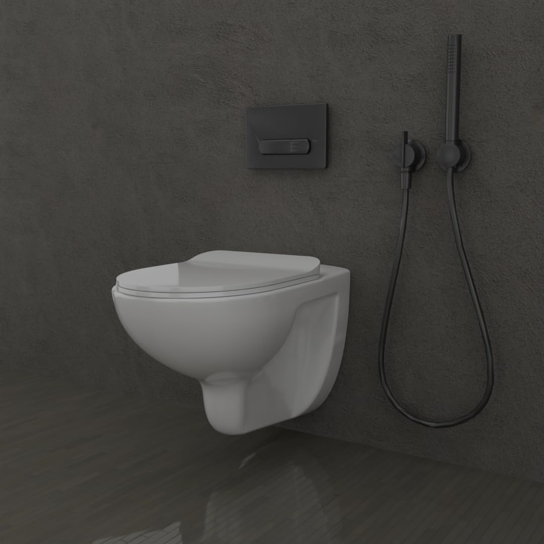 REMANENCE-VITRO Ceramic Wall Mount/Wall Hung Western Toilet Commode for Bathrooms With Soft Close Seat Cover