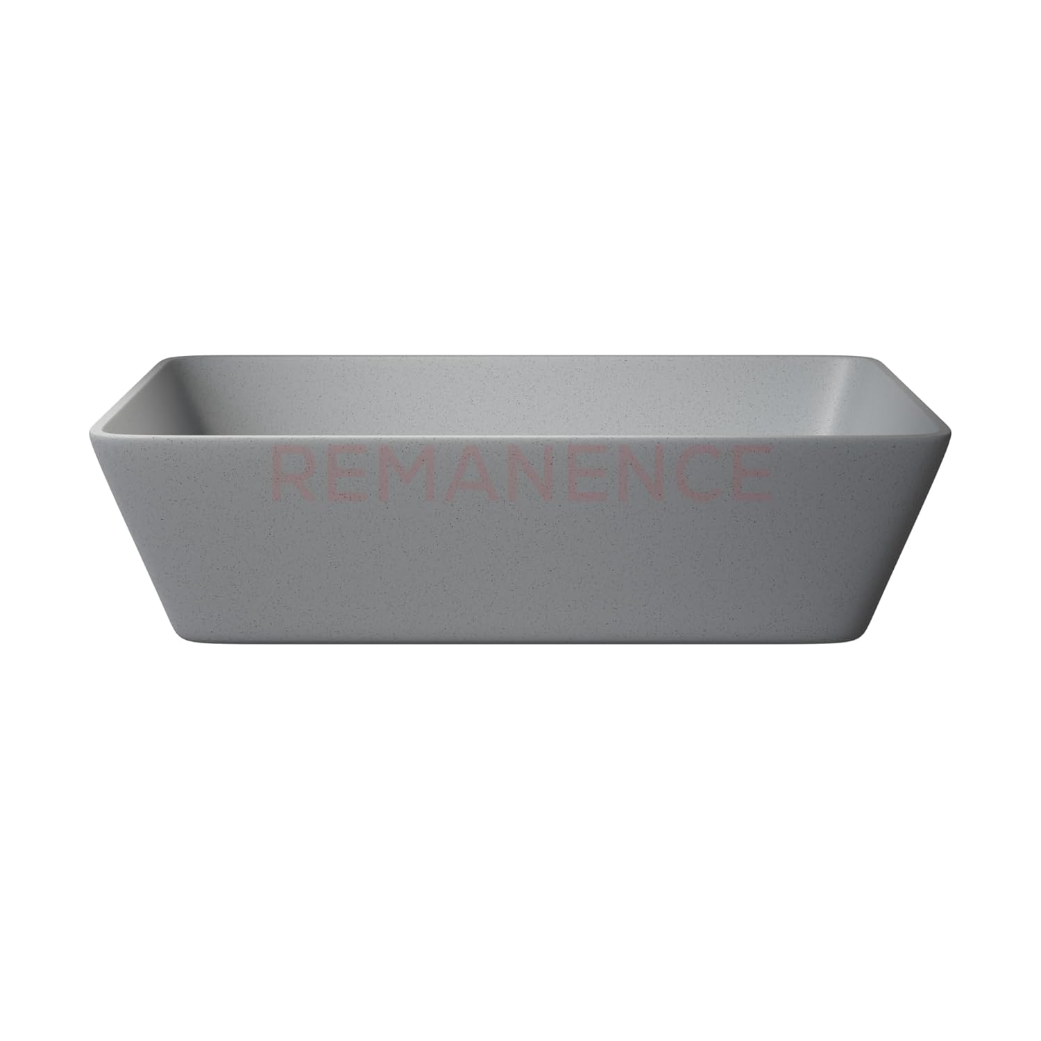 REMANENCE Granite Quartz Countertop Wash Basin (18 X 13 X 5.5 Inch) (Matte Grey Stone)