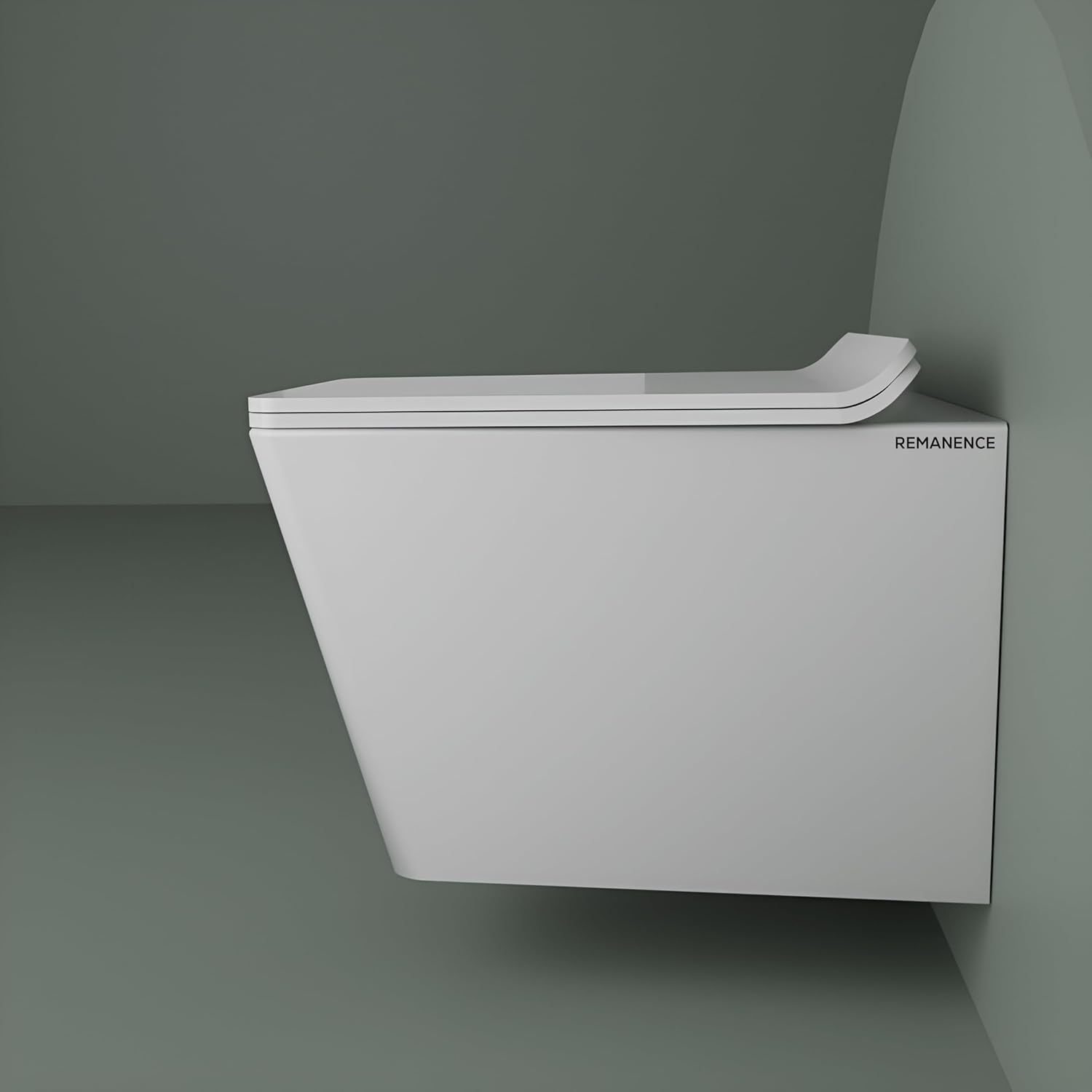 REMANENCE-JETA Ceramic Wall Mount/Wall Hung Western Toilet Commode for Bathrooms With Soft Close Seat Cover