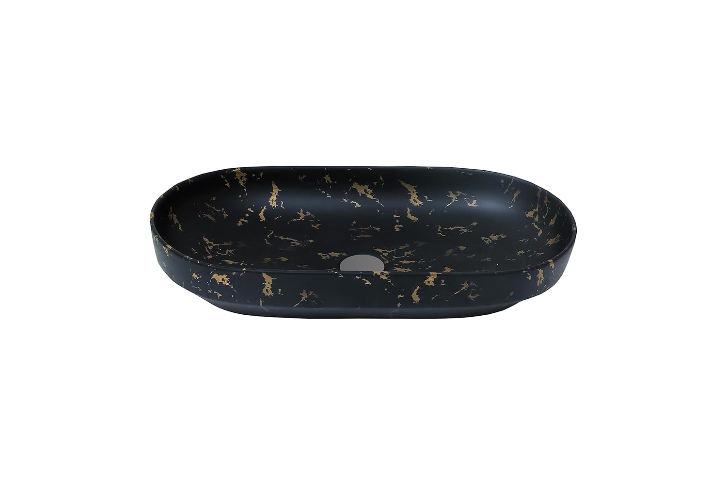 REMANENCE Premium Designer Countertop Wash Basin for Premium Restaurants & Cafés, Luxury Bathrooms, Boutique Hotels & Resorts (28 x 14 x 5.5 Inch) (Designer Black Gold)