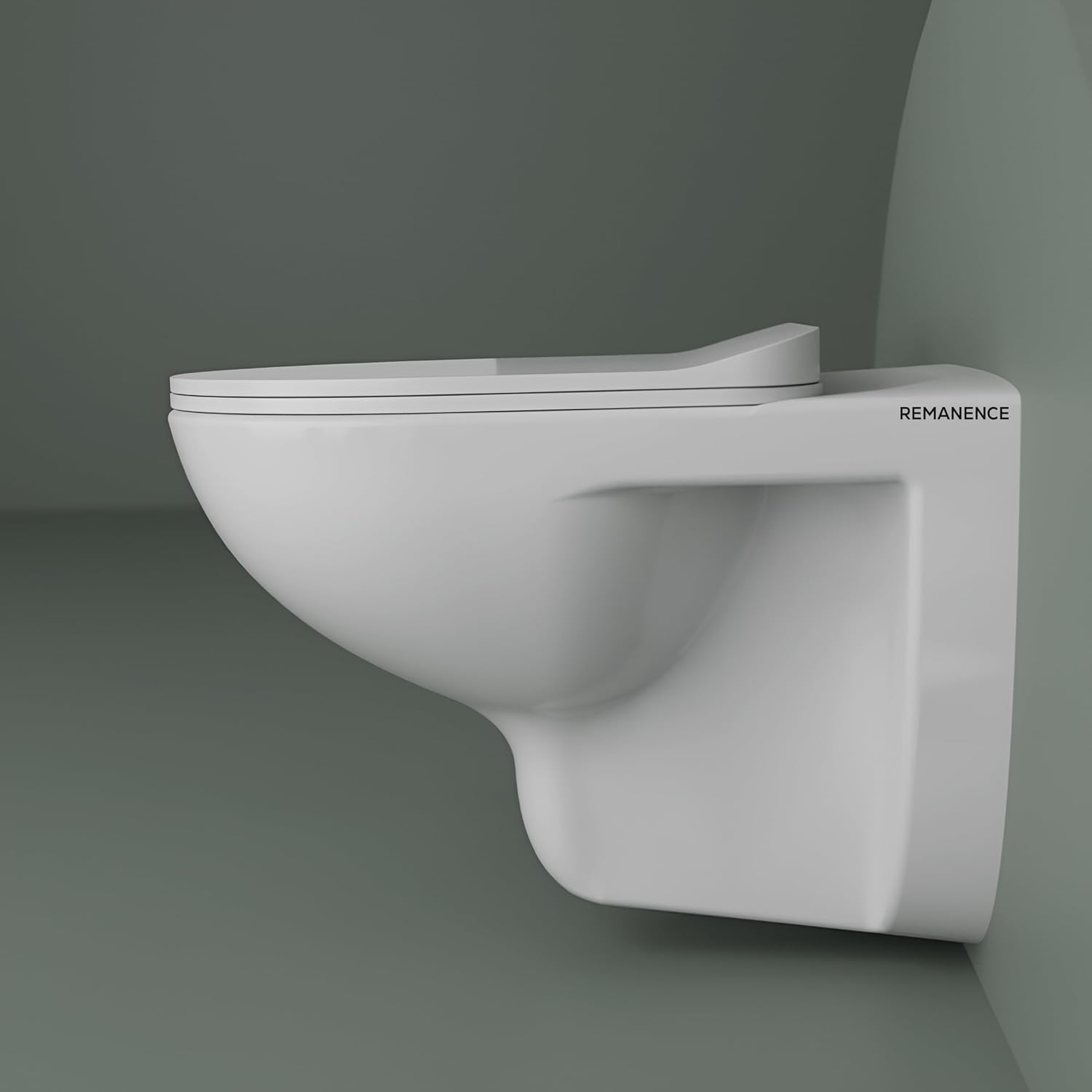 REMANENCE-VITRO Ceramic Wall Mount/Wall Hung Western Toilet Commode for Bathrooms With Soft Close Seat Cover