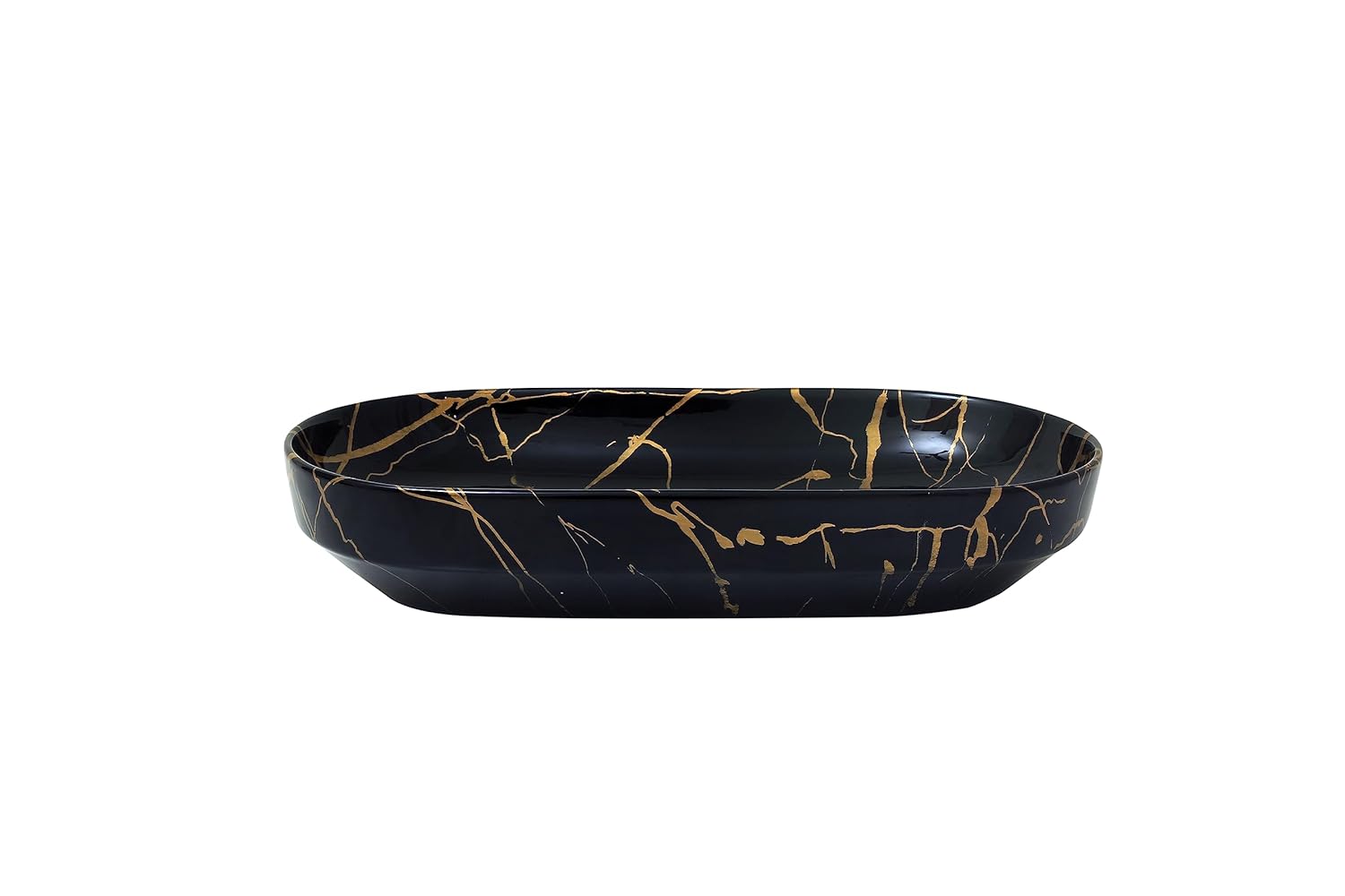 REMANENCE Premium Designer Countertop Wash Basin for Premium Restaurants & Cafés, Luxury Bathrooms, Boutique Hotels & Resorts (28 x 14 x 5.5 Inch) (Black Gold)