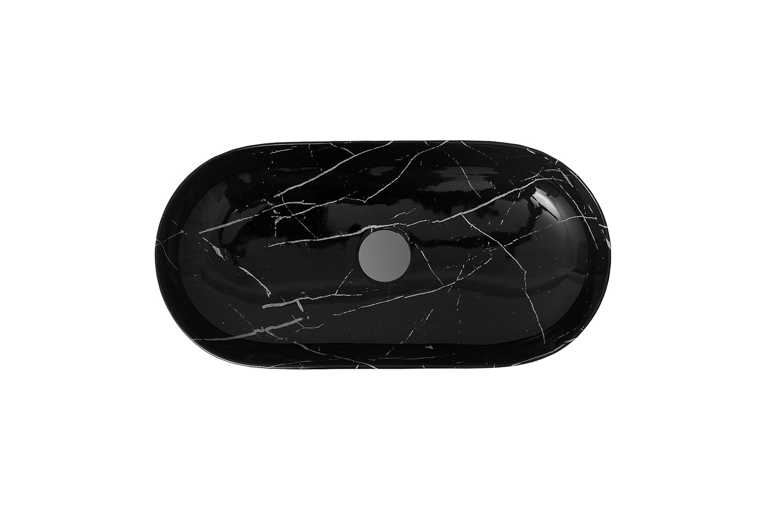 REMANENCE Premium Designer Countertop Wash Basin for Premium Restaurants & Cafés, Luxury Bathrooms, Boutique Hotels & Resorts (28 x 14 x 5.5 Inch) (Black White)