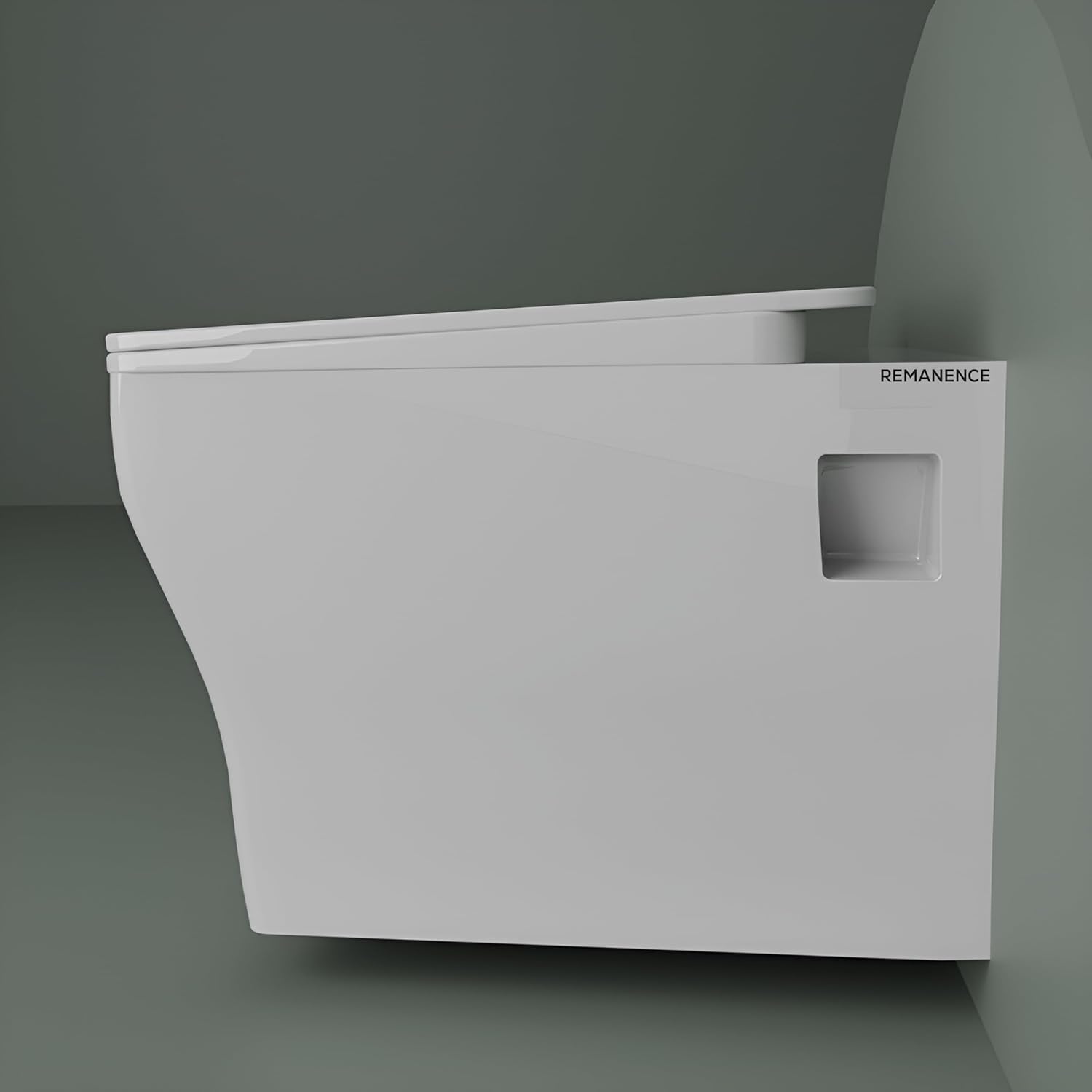 REMANENCE-REPOSE Ceramic Wall Mount/Wall Hung Western Toilet Commode for Bathrooms With Soft Close Seat Cover