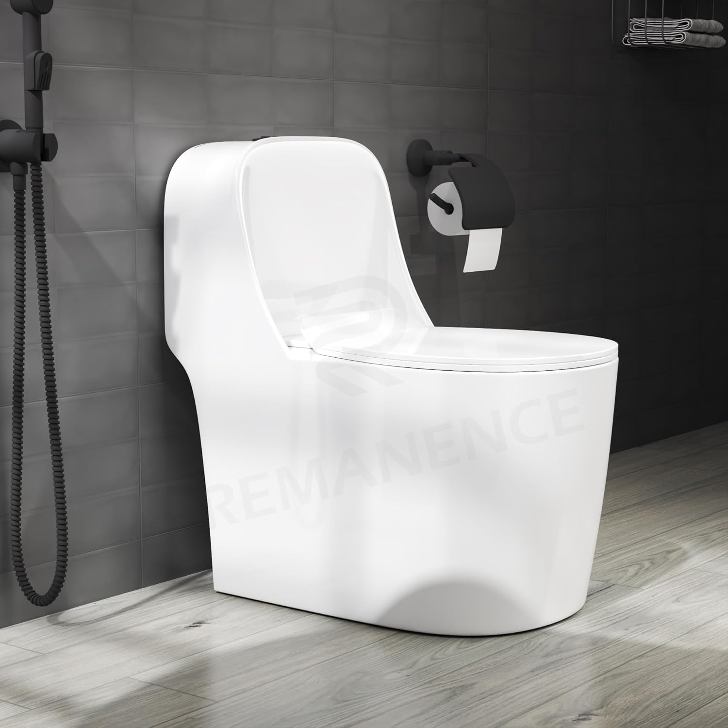 REMANENCE Premium One-Piece Floor Mounted Western Toilet with Soft Close Seat Cover