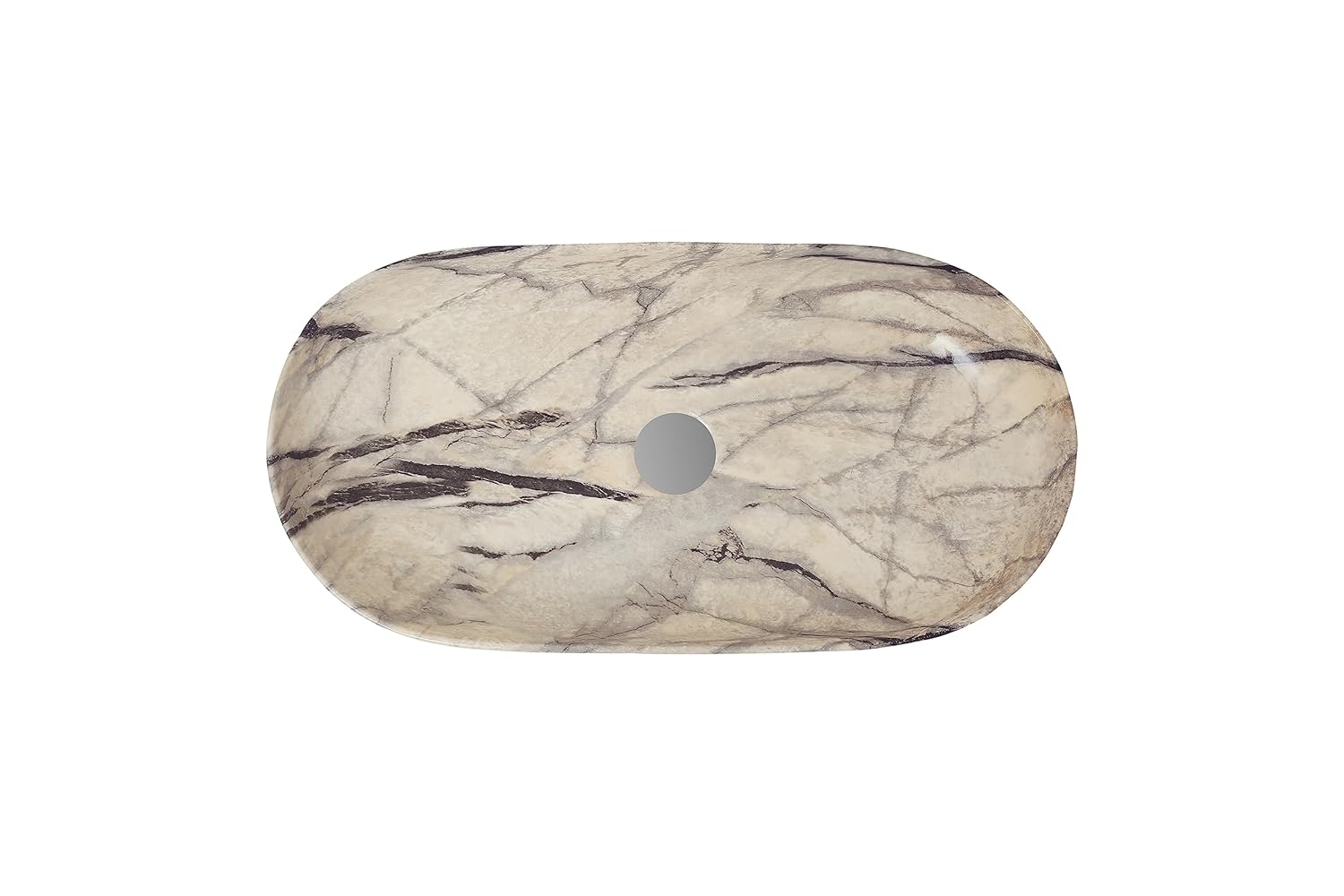 REMANENCE Premium Designer Countertop Wash Basin for Premium Restaurants & Cafés, Luxury Bathrooms, Boutique Hotels & Resorts (28 x 14 x 5.5 Inch) (Beige Black)