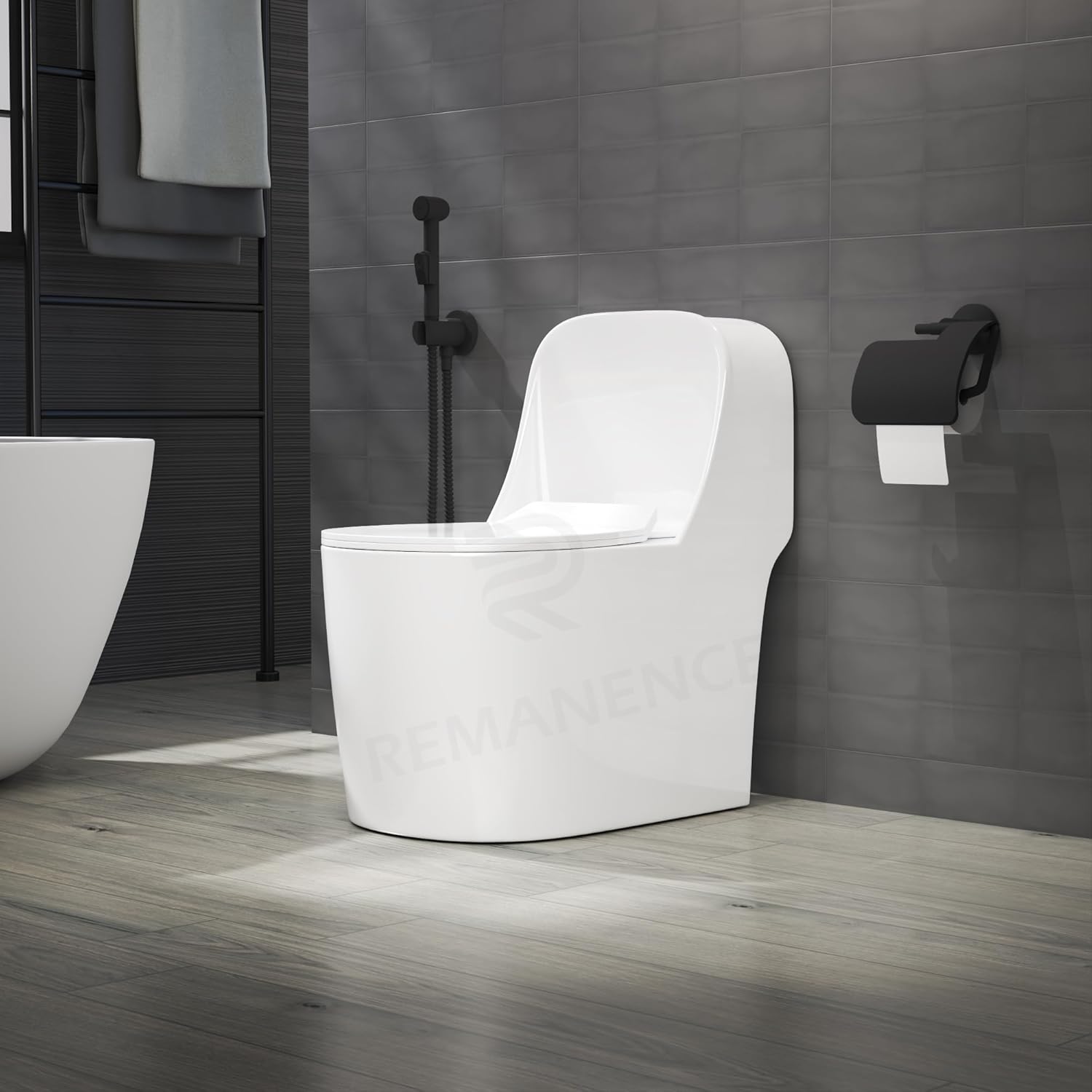 REMANENCE Premium One-Piece Floor Mounted Western Toilet with Soft Close Seat Cover