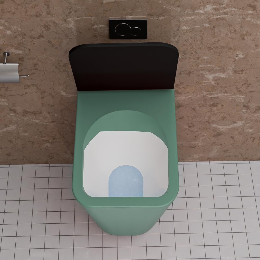 REMANENCE-EUROPEAN Style Ceramic Wall Mount Commode for Bathrooms with Soft Close Seat Cover (Olive Green)