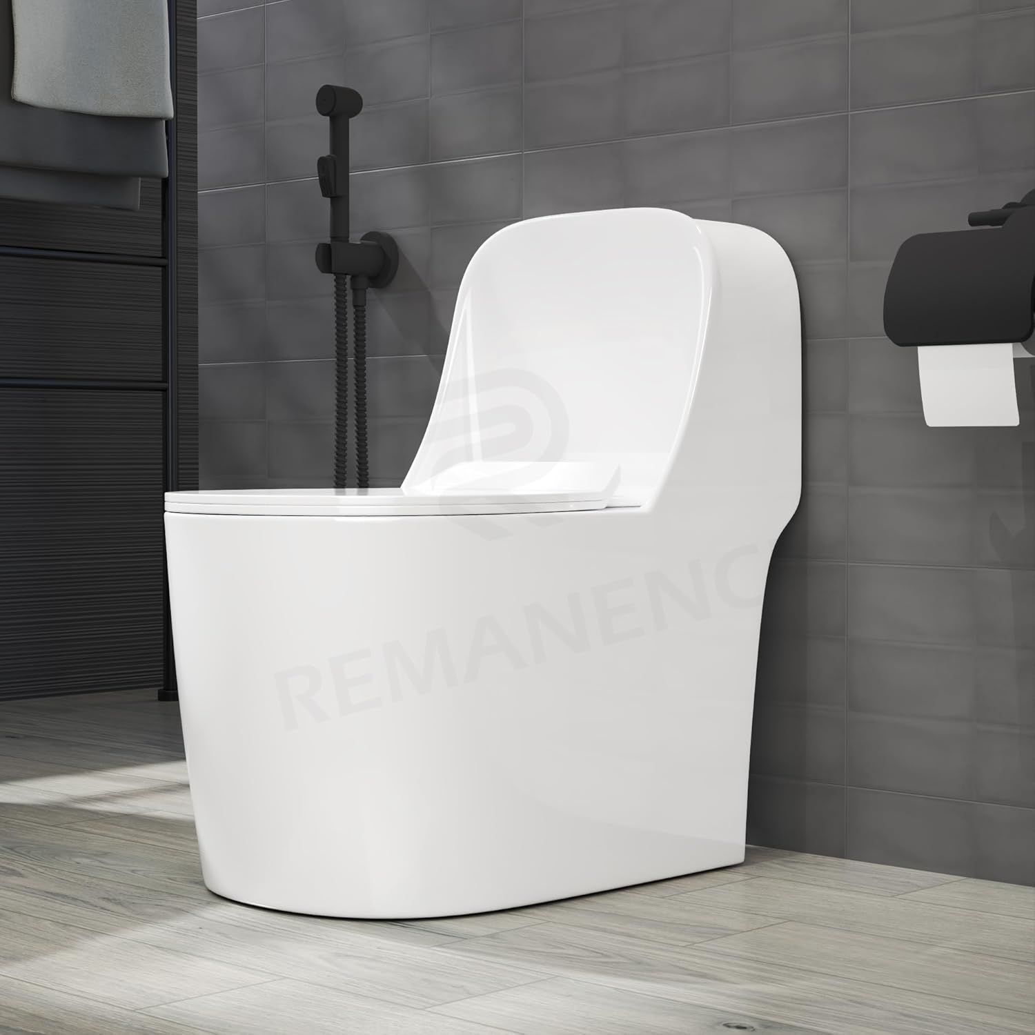 REMANENCE Premium One-Piece Floor Mounted Western Toilet with Soft Close Seat Cover