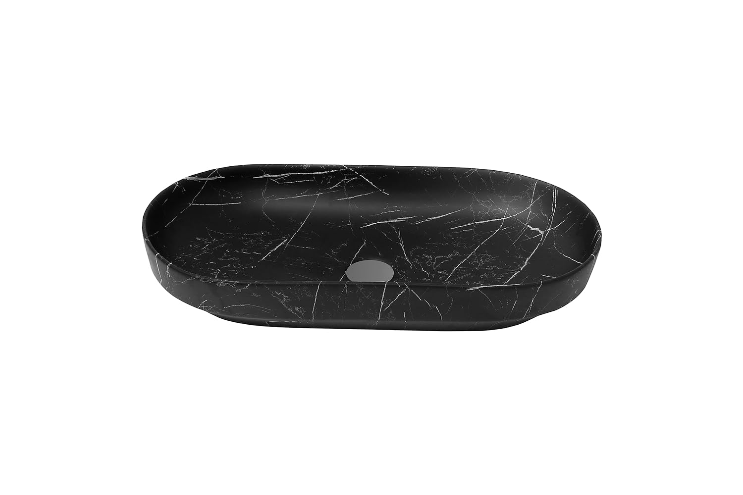 REMANENCE Premium Designer Countertop Wash Basin for Premium Restaurants & Cafés, Luxury Bathrooms, Boutique Hotels & Resorts (28 x 14 x 5.5 Inch) (Matt Black)