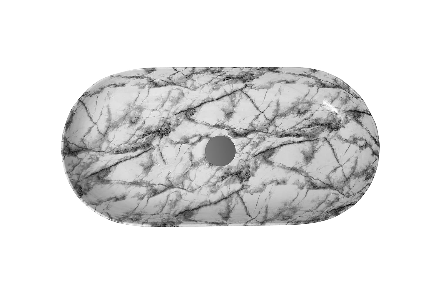 REMANENCE Premium Designer Countertop Wash Basin for Premium Restaurants & Cafés, Luxury Bathrooms, Boutique Hotels & Resorts (28 x 14 x 5.5 Inch) (White Black)