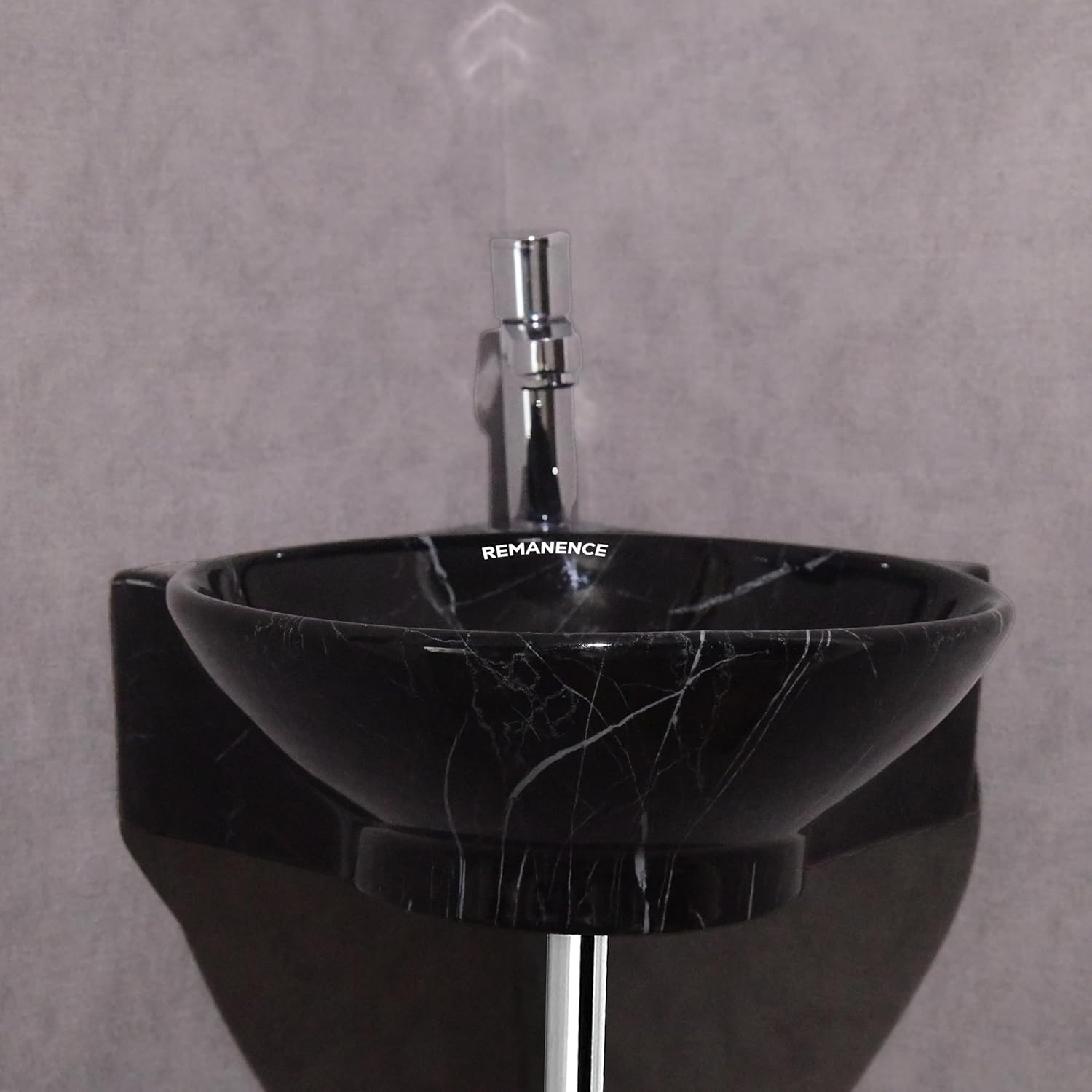 REMANENCE-ROUND Designer Wall Mounted Small Corner Wash Basin for Bathroom (16.3 x 13.8 x 4.3 Inch)